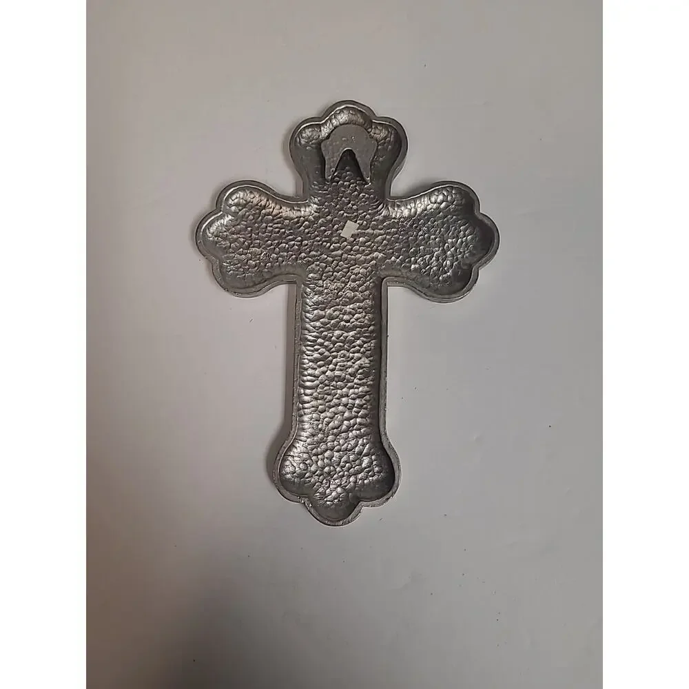 25 Anniversary Christian Bless Pewter Wall Cross 5 1/2” Length 3 1/2” Wide